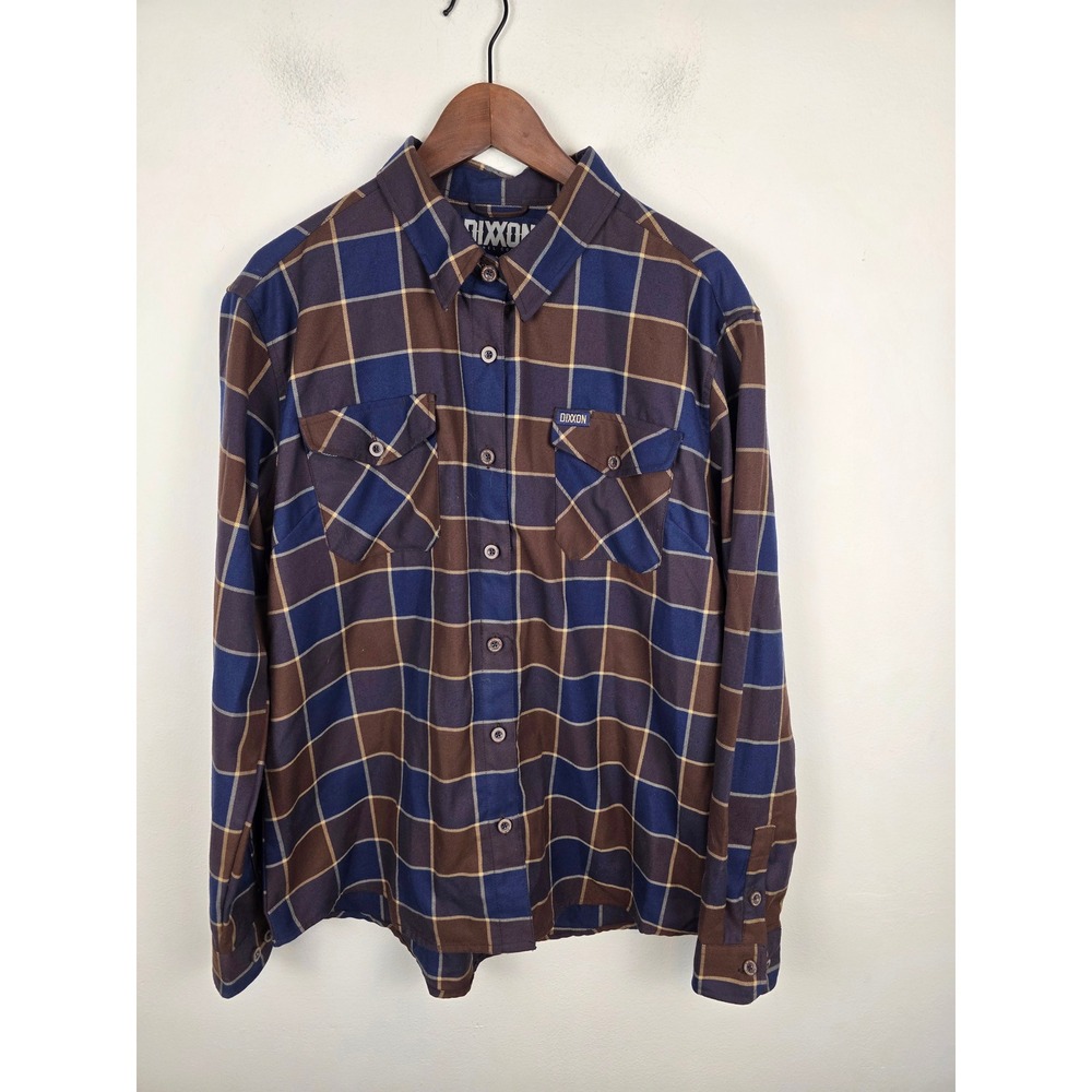 Dixxon Flannel Co The Apprentice Plaid Button Up Shirt Womens WXL Blue Brown
